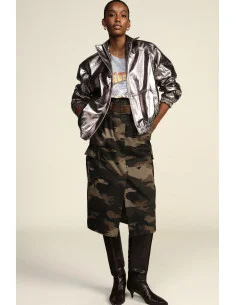 Jupe midi à motif camouflage avec ceinture Dixie