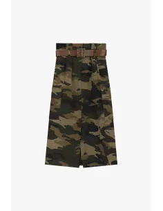 Jupe midi à motif camouflage avec ceinture Dixie 2