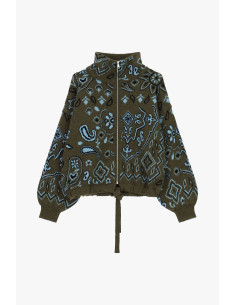 Dixie Zip-Up Cardigan with Paisley Jacquard Pattern - Vestiti Firma... 2
