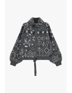 Zip-Up Cardigan in Paisley Jacquard Pattern Dixie 2