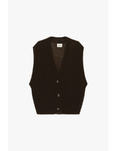Ribbed V-neck waistcoat with Dixie buttons 2