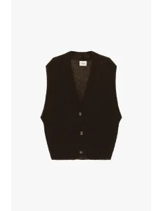 Ribbed V-neck waistcoat with Dixie buttons 2