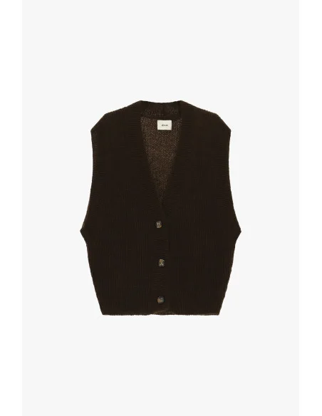 Ribbed Vest with V-Neck and Buttons Dixie