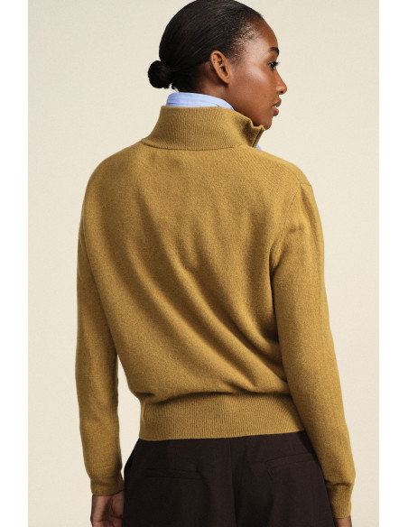 Maglione Girocollo Con Mezza Zip E Orlo A Coste Dixie