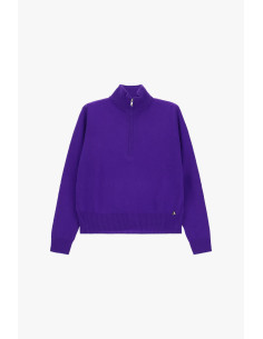 Crew-Neck Sweater with Half-Zip and Ribbed Hem Dixie 2