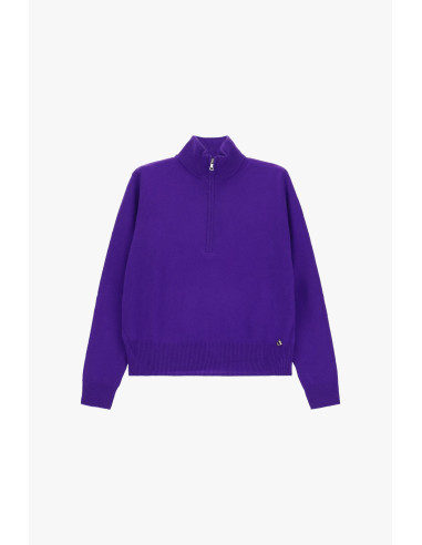 Maglione Girocollo Con Mezza Zip E Orlo A Coste Dixie