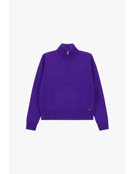 Maglione Girocollo Con Mezza Zip E Orlo A Coste Dixie