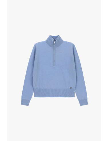 Maglione Girocollo Con Mezza Zip E Orlo A Coste Dixie