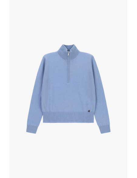Maglione Girocollo Con Mezza Zip E Orlo A Coste Dixie