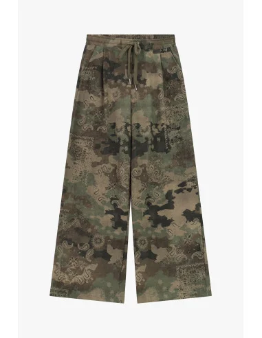 Paisley Print Palazzo Trousers with Drawstring Waist Dixie