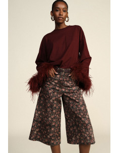 Pantaloni Palazzo Fantasia Floreale Vita Alta Dixie
