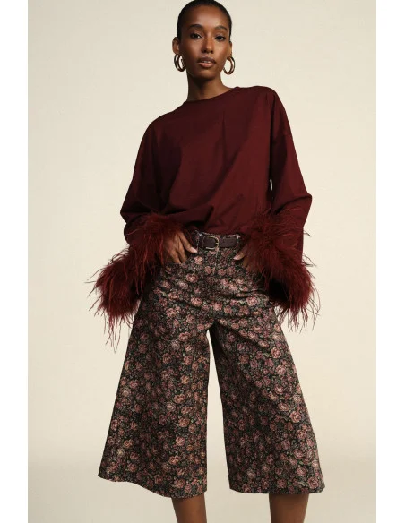 High-Waisted Floral Print Palazzo Trousers Dixie