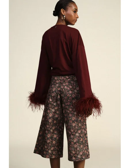 High-Waisted Floral Print Palazzo Trousers Dixie