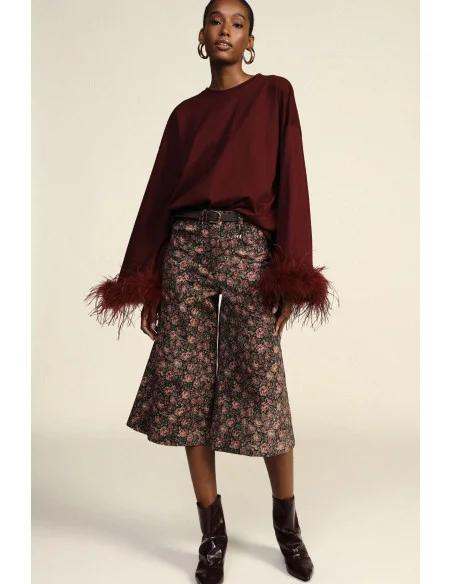 High-Waisted Floral Print Palazzo Trousers Dixie