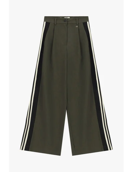 High-Waisted Palazzo Trousers with Side Stripes Dixie