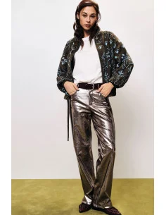 High-Waisted Shiny Palazzo Trousers Dixie