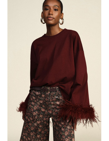 Maglia A Maniche Lunghe Con Polsini In Piume Dixie