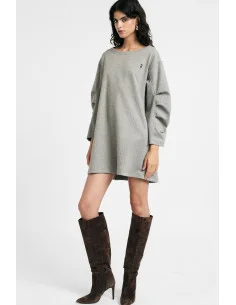 Please Short Dress with Long Sleeves and a Round Neck