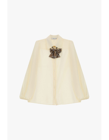 Camicia Ampia Con Maniche A Palloncino E Fiocco Scozzese Please