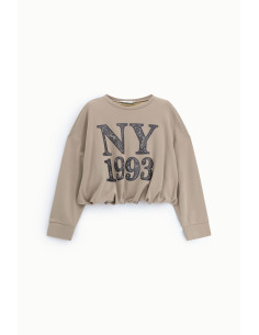 Felpa Cropped Stampa Frontale Ny 1993 Please 2