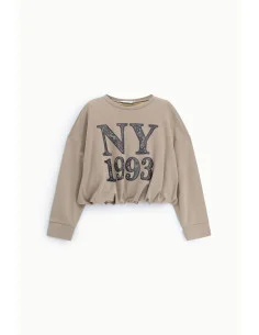 Felpa Cropped Stampa Frontale Ny 1993 Please 2