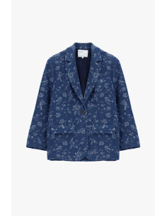 Floral-Print Blazer with Front Pockets – Please 2