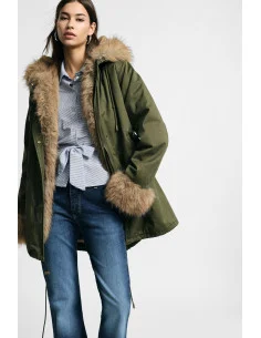 Hooded Parka with Faux Fur Trim – Please