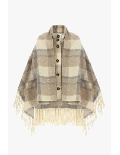 Cappotto A Quadri Con Frange E Bottoni Please