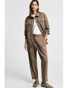 Pantaloni Con Pinces Vita Alta E Risvolto Please