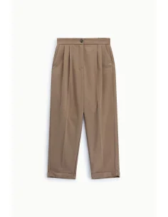 Pantalon à pinces, taille haute et revers, Please 2