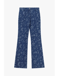 Jeans Flare Con Stampa Floreale Integrale Please 2