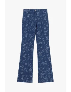 Jeans Flare Con Stampa Floreale Integrale Please 2