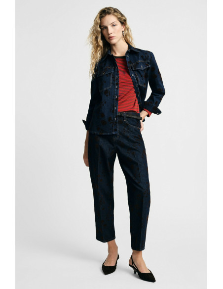 Jean coupe « Balloon Fit » à imprimé tacheté, taille haute, Please