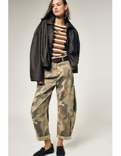 Pantalon palazzo à imprimé camouflage avec ceinture Please
