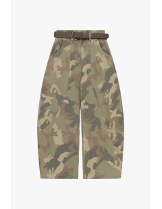Camouflage-Print Palazzo Trousers with a Belt by Please 2