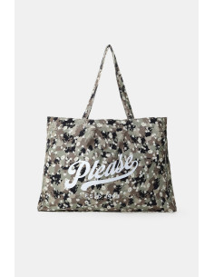 Camouflage-Patterned Shopper Bag With Floral Print – Please