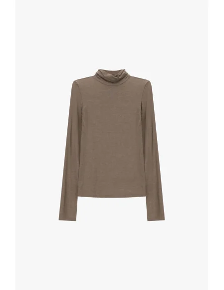 T-Shirt A Maniche Lunghe Con Collo Morbido Please
