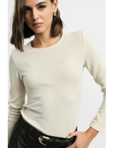 T-Shirt A Maniche Lunghe Girocollo Minimal Please