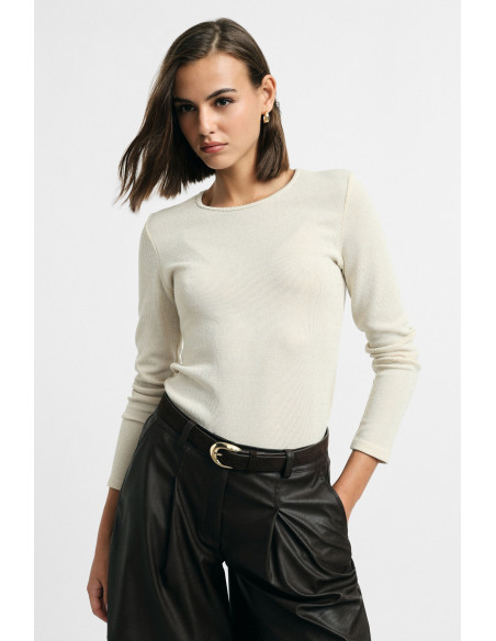 Minimal Crew-Neck Long-Sleeve T-Shirt Please