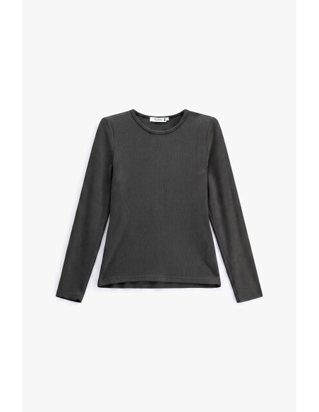 Minimal Crew-Neck Long-Sleeve T-Shirt Please