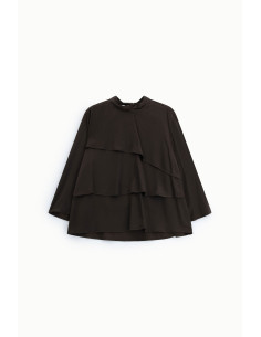 Blusa A Balze Con Maniche Lunghe E Collo Alto Please 2