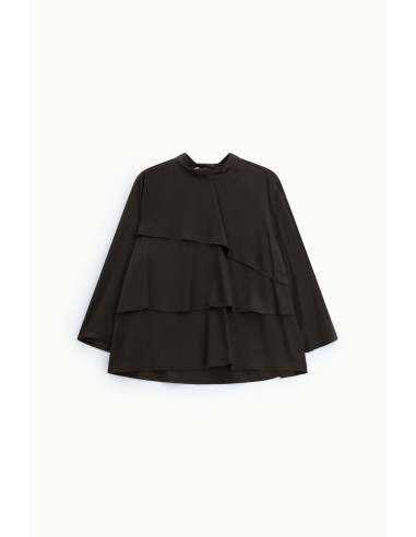 Blusa A Balze Con Maniche Lunghe E Collo Alto Please