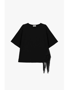T-Shirt A Maniche Corte Con Frange Laterali Please 2