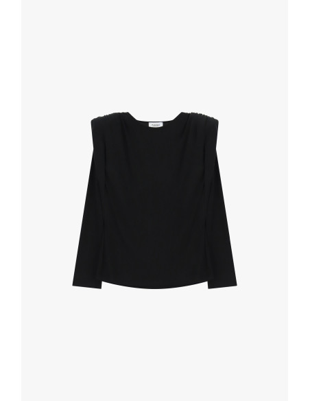 Please, a crew-neck jumper with structured shoulders - Vestiti Firm...
