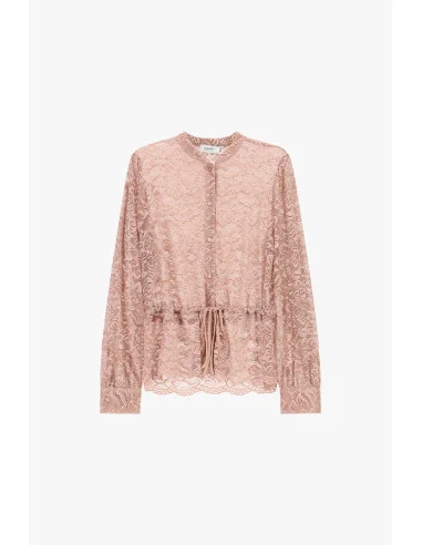Blouse en dentelle avec cordon de serrage et boutons sur le devant Please