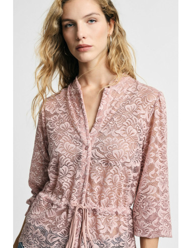 Lace Blouse With Drawstring And Front Buttons – Please - Vestiti Fi...