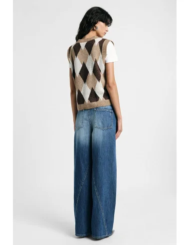 Mid-Rise Wide-Leg Jeans with Washed Effect Please