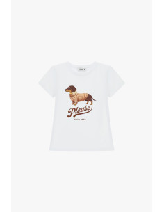 T-shirt à col rond avec imprimé « Please Please » représentant un c... 2