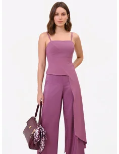 Scuba Crepe Crop Top with Long Rinascimento Train