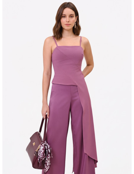 Scuba Crepe Crop Top with Long Rinascimento Train